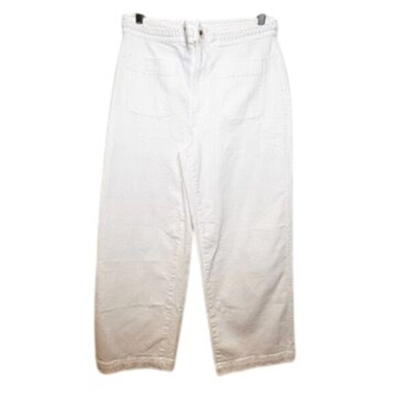 Madewell X Lisa Says Gah The perfect Wide Leg Crop Jeans Eyelet White 29 NWT - Picture 3 of 11